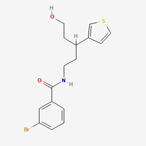 molecular formula C16H18BrNO2S B2463691 3-bromo-N-(5-hydroxy-3-(thiophen-3-yl)pentyl)benzamide CAS No. 2034503-41-6