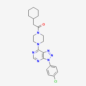 1-(4-(3-(4-chlorophenyl)-3H-[1,2,3]triazolo[4,5-d]pyrimidin-7-yl)piperazin-1-yl)-2-cyclohexylethanone