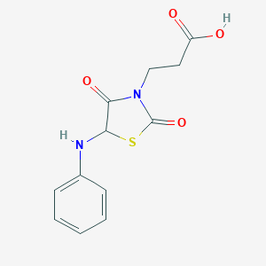 molecular formula C12H12N2O4S B246370 3-(5-Anilino-2,4-dioxo-1,3-thiazolidin-3-yl)propanoic acid 