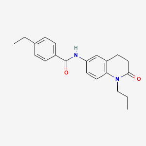 molecular formula C21H24N2O2 B2463708 4-ethyl-N-(2-oxo-1-propyl-1,2,3,4-tetrahydro-6-quinolinyl)benzamide CAS No. 946269-34-7