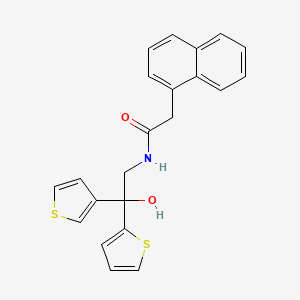 molecular formula C22H19NO2S2 B2463712 N-(2-hydroxy-2-(thiophen-2-yl)-2-(thiophen-3-yl)ethyl)-2-(naphthalen-1-yl)acetamide CAS No. 2034400-60-5