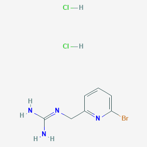 molecular formula C7H11BrCl2N4 B2463713 2-[(6-Bromopyridin-2-yl)methyl]guanidine;dihydrochloride CAS No. 2503205-05-6