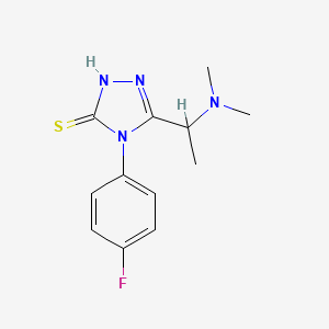 molecular formula C12H15FN4S B2463714 5-[1-(dimethylamino)ethyl]-4-(4-fluorophenyl)-4H-1,2,4-triazole-3-thiol CAS No. 750599-21-4