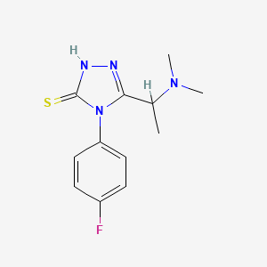 molecular formula C12H15FN4S B2463714 5-[1-(二甲氨基)乙基]-4-(4-氟苯基)-4H-1,2,4-三唑-3-硫醇 CAS No. 750599-21-4