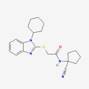 molecular formula C21H26N4OS B2463724 N-(1-cyanocyclopentyl)-2-(1-cyclohexylbenzimidazol-2-yl)sulfanylacetamide CAS No. 923902-87-8