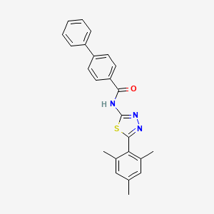 molecular formula C24H21N3OS B2463727 N-(5-mesityl-1,3,4-thiadiazol-2-yl)-[1,1'-biphenyl]-4-carboxamide CAS No. 391227-23-9