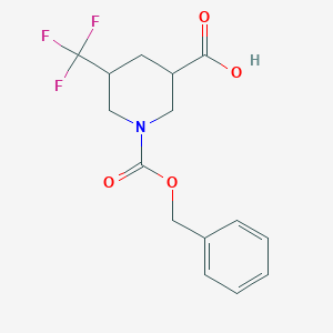 molecular formula C15H16F3NO4 B2463728 1-((Benzyloxy)carbonyl)-5-(trifluoromethyl)piperidine-3-carboxylic acid CAS No. 1822817-65-1