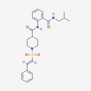 molecular formula C25H31N3O4S B2463730 N-[2-(2-methylpropylcarbamoyl)phenyl]-1-[(E)-2-phenylethenyl]sulfonylpiperidine-4-carboxamide CAS No. 1118845-36-5