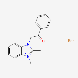 molecular formula C17H17BrN2O B2463734 1,2-dimethyl-3-(2-oxo-2-phenylethyl)-1H-benzo[d]imidazol-3-ium bromide CAS No. 16935-09-4