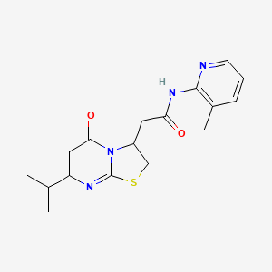 molecular formula C17H20N4O2S B2463738 2-(7-isopropyl-5-oxo-3,5-dihydro-2H-thiazolo[3,2-a]pyrimidin-3-yl)-N-(3-methylpyridin-2-yl)acetamide CAS No. 953212-36-7