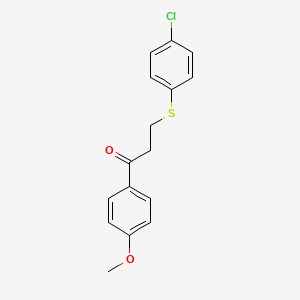 molecular formula C16H15ClO2S B2463744 3-(4-氯苯基)硫代-1-(4-甲氧苯基)丙-1-酮 CAS No. 882748-88-1