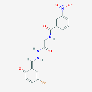 N-[2-[2-[(E)-(3-bromo-6-oxocyclohexa-2,4-dien-1-ylidene)methyl]hydrazinyl]-2-oxoethyl]-3-nitrobenzamide