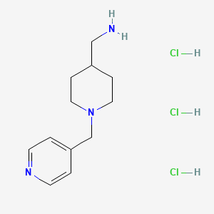 molecular formula C12H22Cl3N3 B2463752 [1-(吡啶-4-基甲基)哌啶-4-基]甲胺三盐酸盐 CAS No. 1286263-60-2