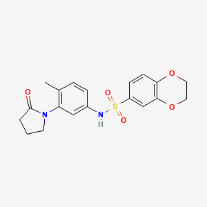 molecular formula C19H20N2O5S B2463756 N-[4-甲基-3-(2-氧代吡咯烷-1-基)苯基]-2,3-二氢-1,4-苯并二噁英-6-磺酰胺 CAS No. 941918-12-3