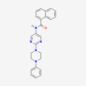 molecular formula C25H23N5O B2463757 N-(2-(4-苯基哌嗪-1-基)嘧啶-5-基)-1-萘酰胺 CAS No. 1396630-56-0