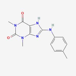 molecular formula C14H15N5O2 B2463758 1,3-二甲基-8-(对甲苯基氨基)-1H-嘌呤-2,6(3H,7H)-二酮 CAS No. 63351-31-5