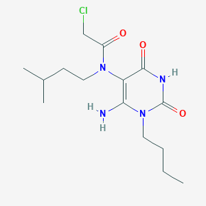 N-(6-amino-1-butyl-2,4-dioxopyrimidin-5-yl)-2-chloro-N-(3-methylbutyl)acetamide