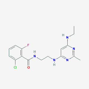 2-chloro-N-(2-((6-(ethylamino)-2-methylpyrimidin-4-yl)amino)ethyl)-6-fluorobenzamide