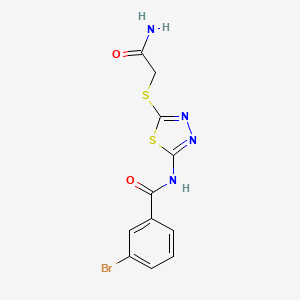 N-[5-(2-amino-2-oxoethyl)sulfanyl-1,3,4-thiadiazol-2-yl]-3-bromobenzamide