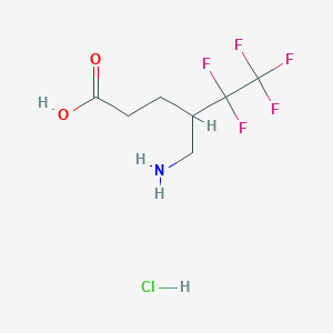 4-(Aminomethyl)-5,5,6,6,6-pentafluorohexanoic acid;hydrochloride