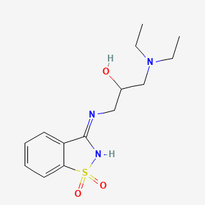 molecular formula C14H21N3O3S B2463767 1-(Diethylamino)-3-[(1,1-dioxido-1,2-benzothiazol-3-yl)amino]propan-2-ol CAS No. 296791-03-2