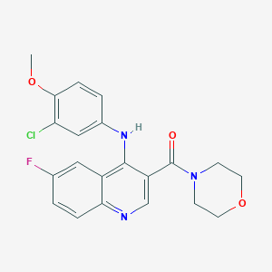 (4-((3-Chloro-4-methoxyphenyl)amino)-6-fluoroquinolin-3-yl)(morpholino)methanone
