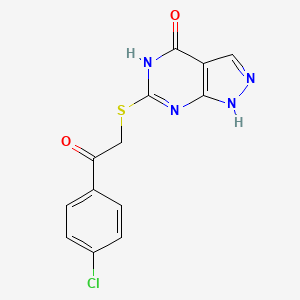 1-(4-Chlorophenyl)-2-((4-hydroxy-1H-pyrazolo[3,4-d]pyrimidin-6-yl)thio)ethanone