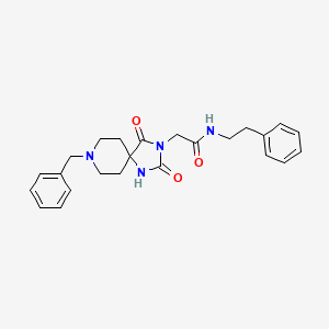 molecular formula C24H28N4O3 B2463781 2-(8-benzyl-2,4-dioxo-1,3,8-triazaspiro[4.5]decan-3-yl)-N-phenethylacetamide CAS No. 941970-37-2