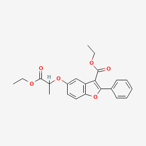 molecular formula C22H22O6 B2463784 Ethyl 5-[(1-ethoxy-1-oxopropan-2-yl)oxy]-2-phenyl-1-benzofuran-3-carboxylate CAS No. 300674-58-2