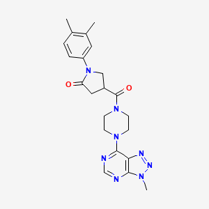 1-(3,4-dimethylphenyl)-4-(4-(3-methyl-3H-[1,2,3]triazolo[4,5-d]pyrimidin-7-yl)piperazine-1-carbonyl)pyrrolidin-2-one