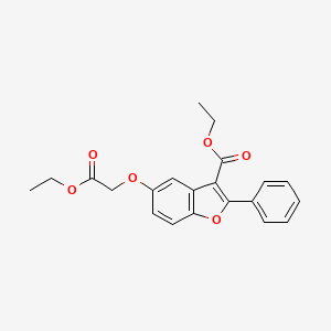 molecular formula C21H20O6 B2463790 Ethyl 5-(2-ethoxy-2-oxoethoxy)-2-phenyl-1-benzofuran-3-carboxylate CAS No. 300733-39-5