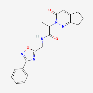 2-(3-oxo-3,5,6,7-tetrahydro-2H-cyclopenta[c]pyridazin-2-yl)-N-((3-phenyl-1,2,4-oxadiazol-5-yl)methyl)propanamide