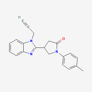 molecular formula C21H19N3O B2463798 1-(4-Methylphenyl)-4-(1-prop-2-ynylbenzimidazol-2-yl)pyrrolidin-2-one CAS No. 912903-66-3