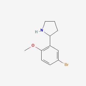 B2463808 2-(5-Bromo-2-methoxyphenyl)pyrrolidine CAS No. 69639-91-4; 76041-86-6