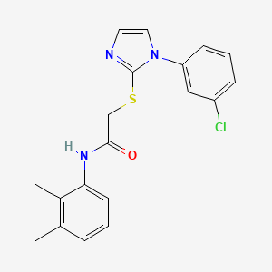 molecular formula C19H18ClN3OS B2463809 2-[1-(3-氯苯基)咪唑-2-基]硫代-N-(2,3-二甲基苯基)乙酰胺 CAS No. 851078-89-2