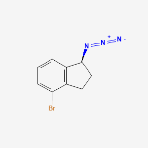 molecular formula C9H8BrN3 B2463810 (1S)-1-Azido-4-bromo-2,3-dihydro-1H-indene CAS No. 2470279-37-7