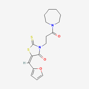 (E)-3-(3-(azepan-1-yl)-3-oxopropyl)-5-(furan-2-ylmethylene)-2-thioxothiazolidin-4-one