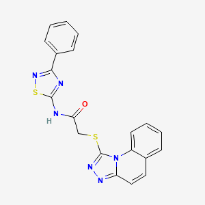 molecular formula C20H14N6OS2 B2463815 N-(3-苯基-1,2,4-噻二唑-5-基)-2-{[1,2,4]三唑并[4,3-a]喹啉-1-基硫代}乙酰胺 CAS No. 690271-51-3