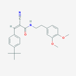 molecular formula C24H28N2O3 B2463817 (Z)-3-(4-tert-butylphenyl)-2-cyano-N-[2-(3,4-dimethoxyphenyl)ethyl]prop-2-enamide CAS No. 749210-46-6