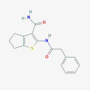 molecular formula C16H16N2O2S B246382 2-[(phenylacetyl)amino]-5,6-dihydro-4H-cyclopenta[b]thiophene-3-carboxamide 