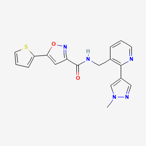 N-((2-(1-methyl-1H-pyrazol-4-yl)pyridin-3-yl)methyl)-5-(thiophen-2-yl)isoxazole-3-carboxamide