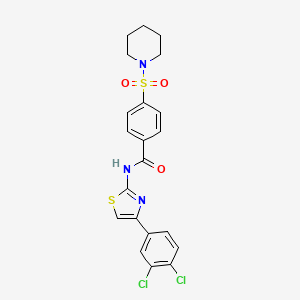 N-(4-(3,4-dichlorophenyl)thiazol-2-yl)-4-(piperidin-1-ylsulfonyl)benzamide