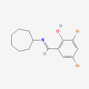 2,4-Dibromo-6-[(cycloheptylimino)methyl]benzenol