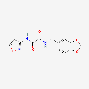 molecular formula C13H11N3O5 B2463840 N1-(苯并[d][1,3]二氧杂环-5-基甲基)-N2-(异恶唑-3-基)草酰胺 CAS No. 941980-40-1