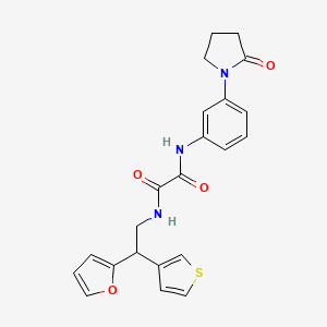 N-[2-(furan-2-yl)-2-(thiophen-3-yl)ethyl]-N'-[3-(2-oxopyrrolidin-1-yl)phenyl]ethanediamide