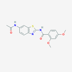 molecular formula C18H17N3O4S B246385 N-[6-(acetylamino)-1,3-benzothiazol-2-yl]-2,4-dimethoxybenzamide 