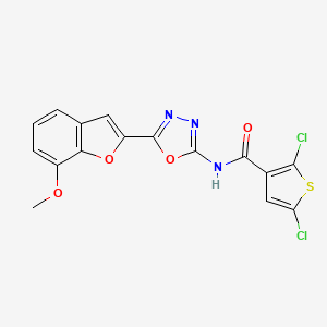 2,5-dichloro-N-(5-(7-methoxybenzofuran-2-yl)-1,3,4-oxadiazol-2-yl)thiophene-3-carboxamide