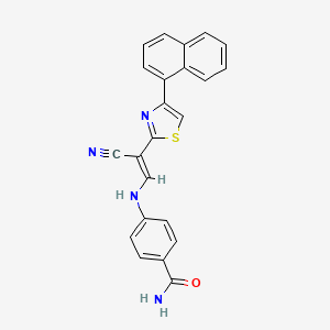 (E)-4-((2-cyano-2-(4-(naphthalen-1-yl)thiazol-2-yl)vinyl)amino)benzamide