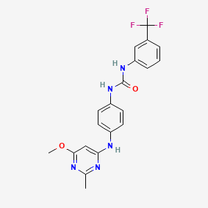 molecular formula C20H18F3N5O2 B2463892 1-(4-((6-甲氧基-2-甲基嘧啶-4-基)氨基)苯基)-3-(3-(三氟甲基)苯基)脲 CAS No. 946303-44-2