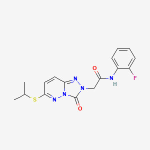 molecular formula C16H16FN5O2S B2463910 N-(2-fluorophenyl)-2-(6-(isopropylthio)-3-oxo-[1,2,4]triazolo[4,3-b]pyridazin-2(3H)-yl)acetamide CAS No. 1040651-84-0